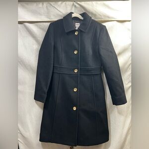 J. Crew Factory Black Coat with Gold Buttons